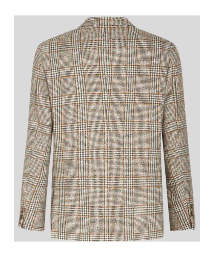 Check Linen- And Cotton-Blend Blazer