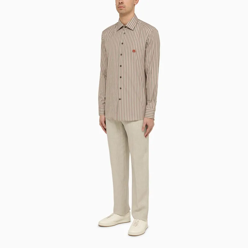 Pegaso Embroidered Striped Shirt