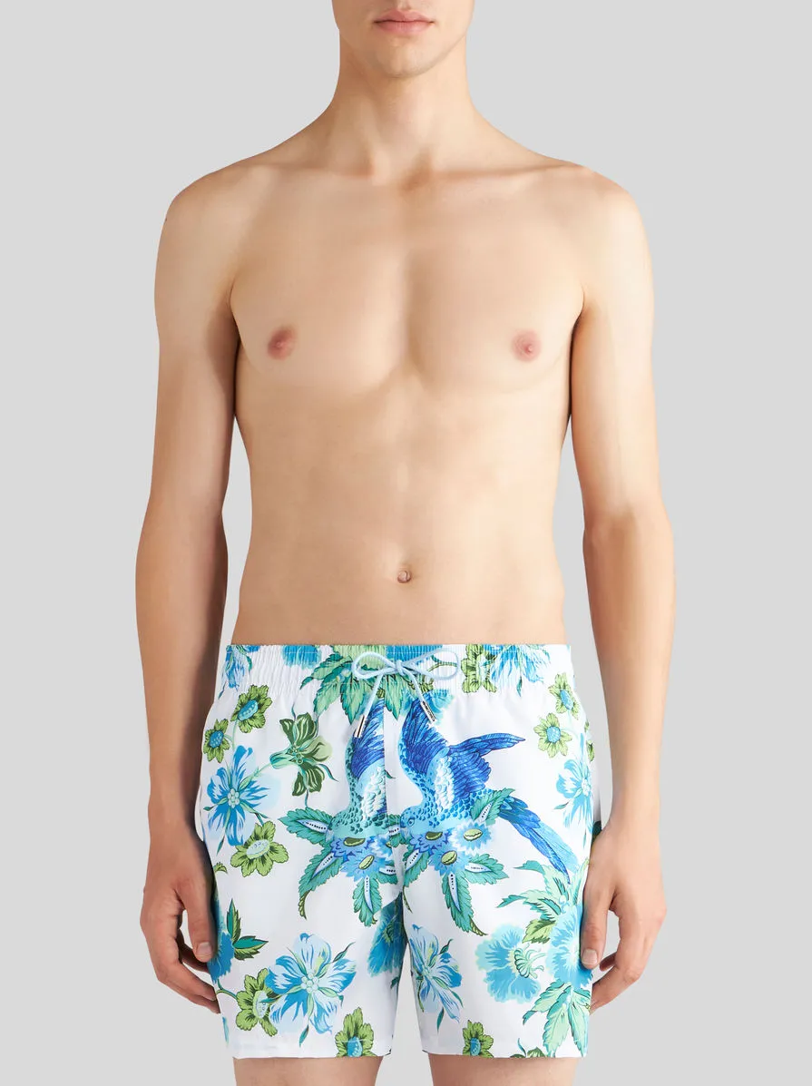 Floral-Printed Drawstring Swim Shorts