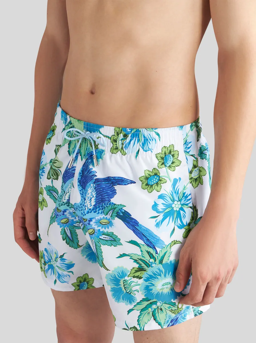 Floral-Printed Drawstring Swim Shorts