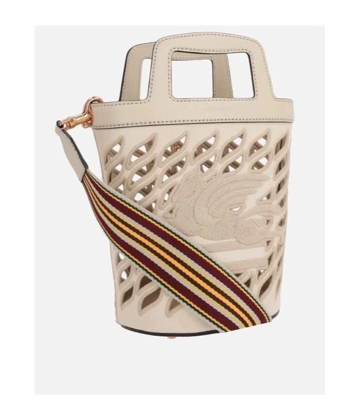 Logo Embroidered Cut-Out Detailed Bucket Bag