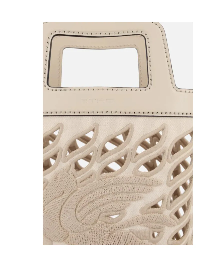 Logo Embroidered Cut-Out Detailed Bucket Bag