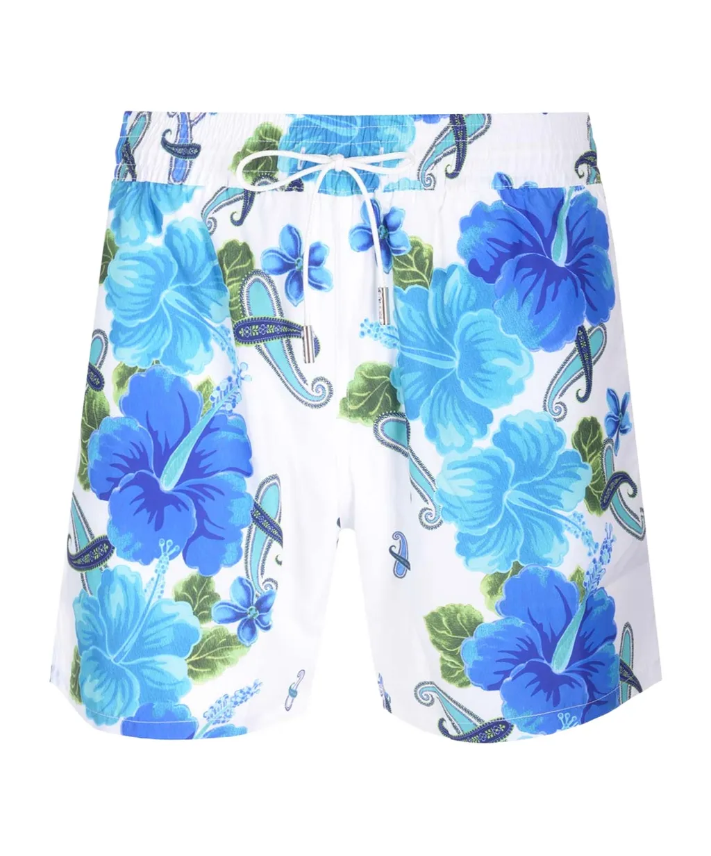 Allover Floral Print Drawstring Swim Shorts