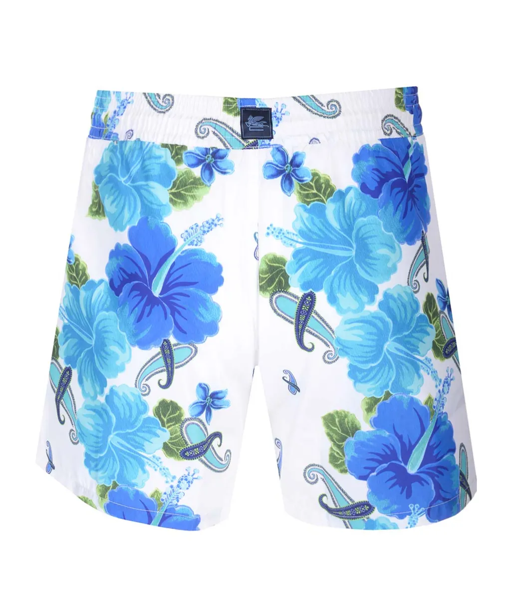 Allover Floral Print Drawstring Swim Shorts