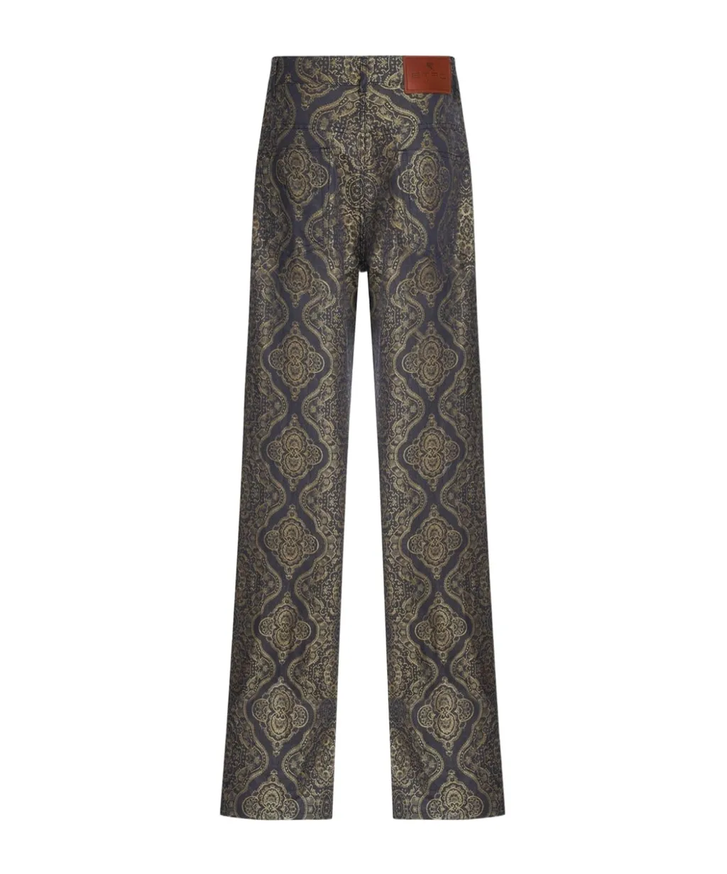 Paisley Printed Straight Leg Trousers