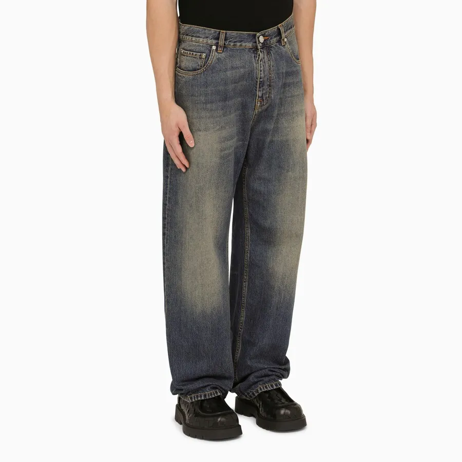 Logo-Embroidered Mid-Rise Wide-Leg Jeans