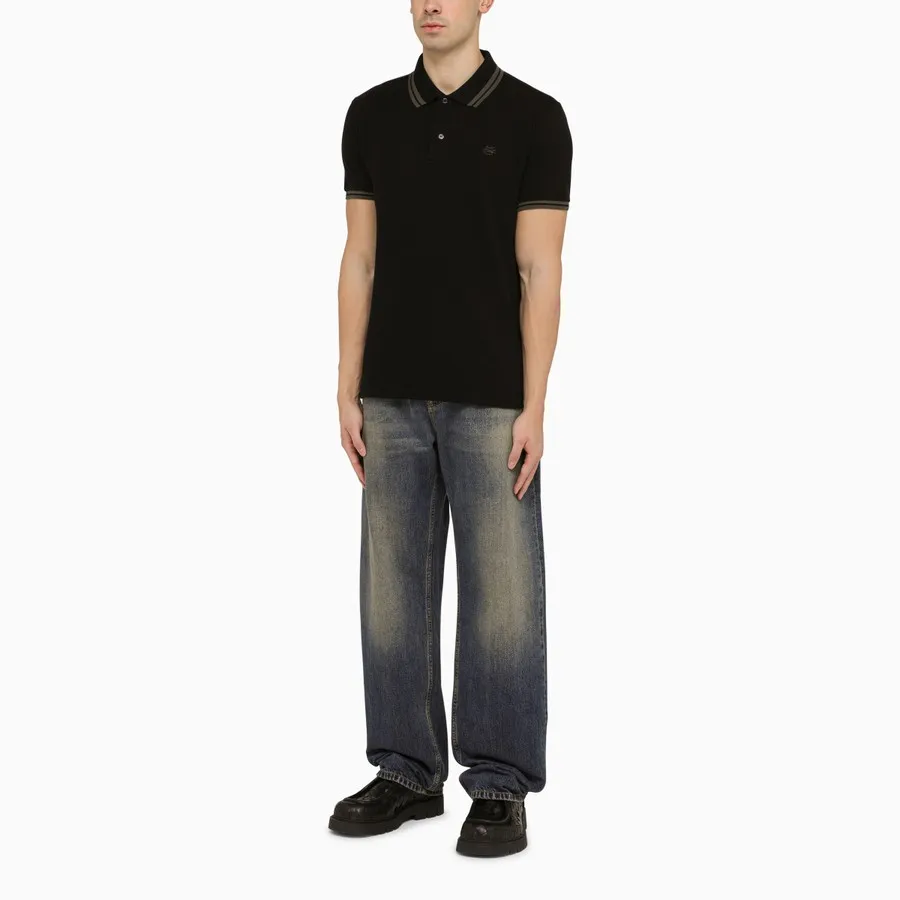 Logo-Embroidered Mid-Rise Wide-Leg Jeans