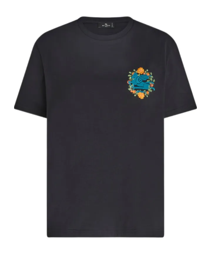 Pegaso Embroidered Crewneck T-Shirt