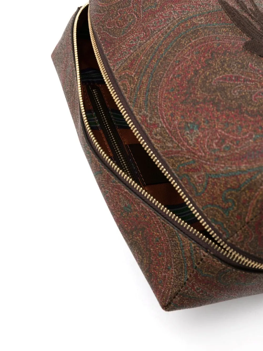 Logo Embroidered Paisley Printed Pouch