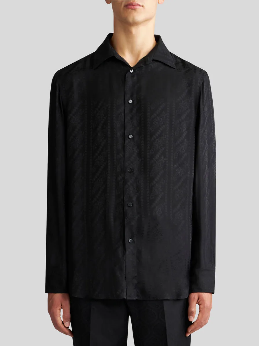 Patterned Jacquard Long-Sleeved Shirt