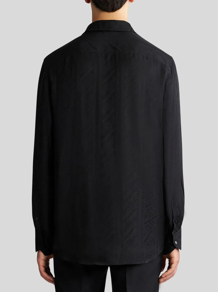 Patterned Jacquard Long-Sleeved Shirt