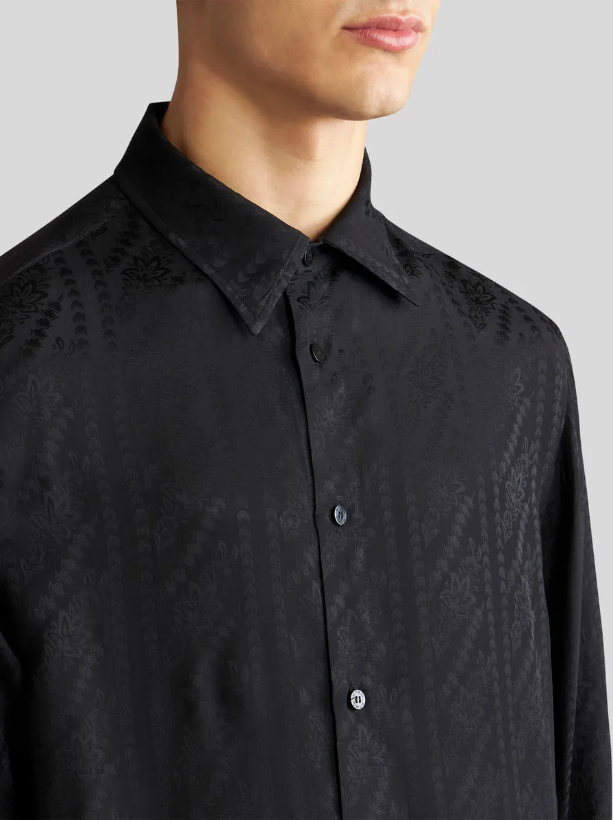 Patterned Jacquard Long-Sleeved Shirt