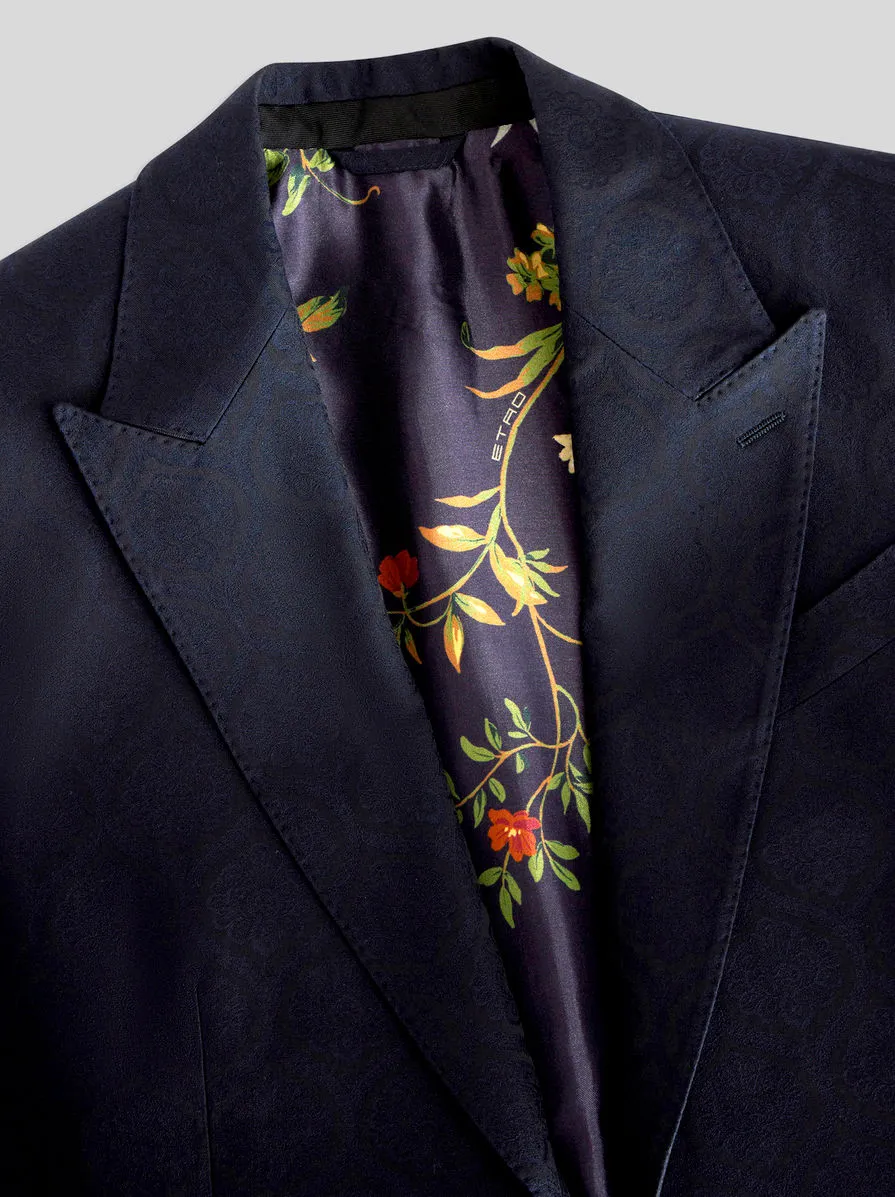 Patterned Single-Breasted Blazer