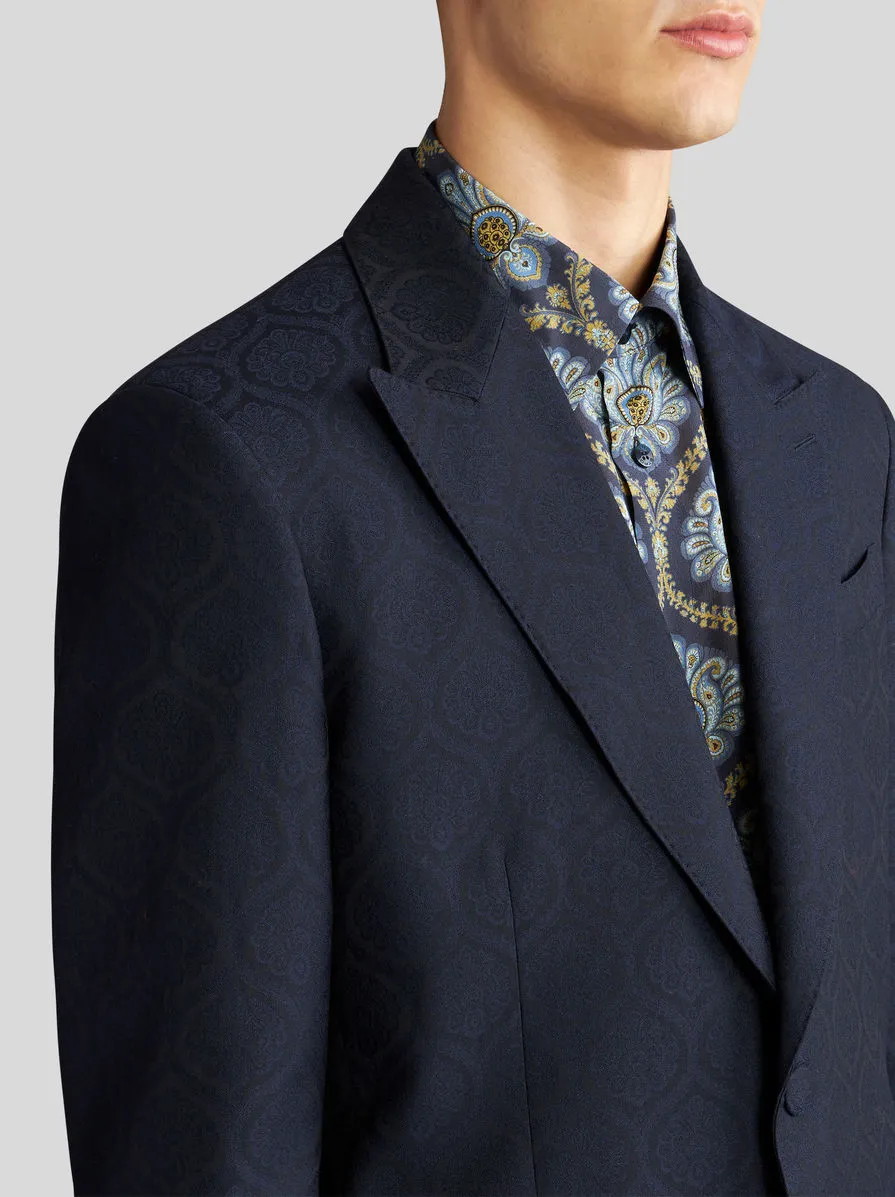 Patterned Single-Breasted Blazer