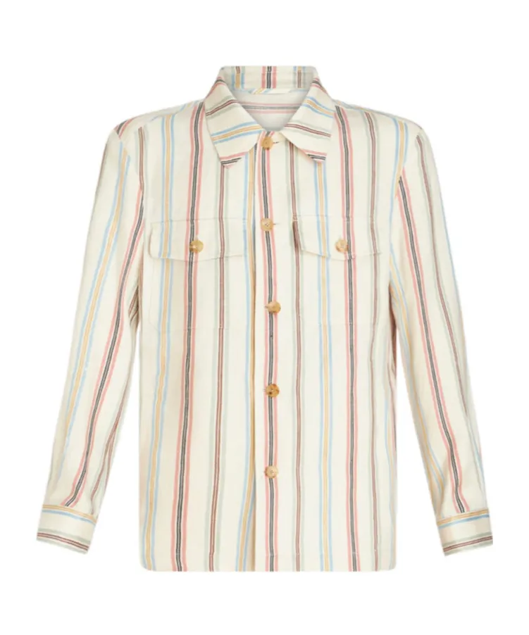 Striped Buttoned Overshirt