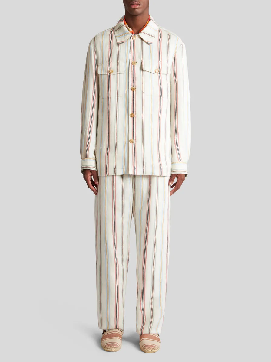 Striped Buttoned Overshirt