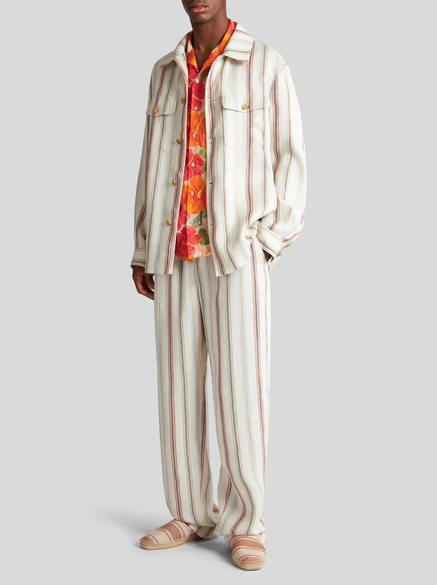 Striped Buttoned Overshirt