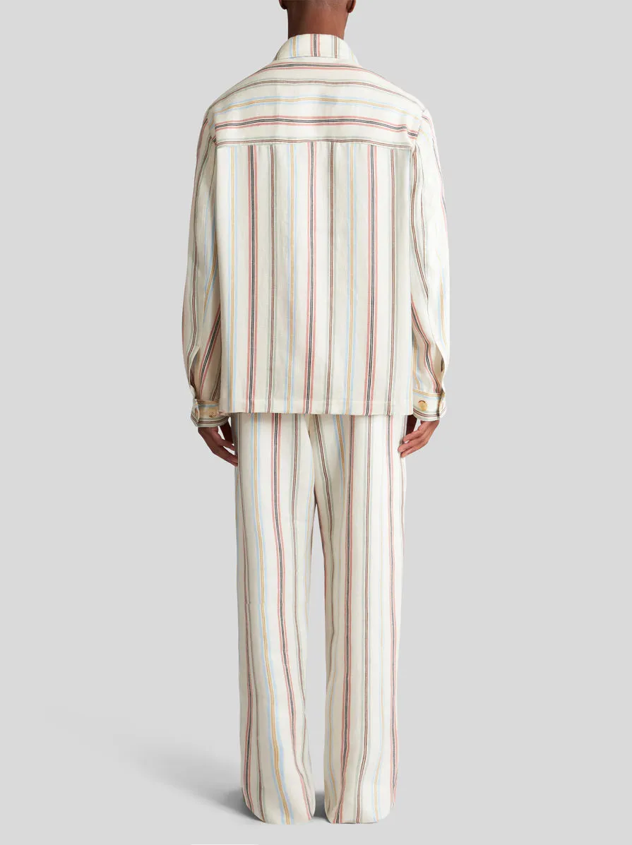 Striped Buttoned Overshirt
