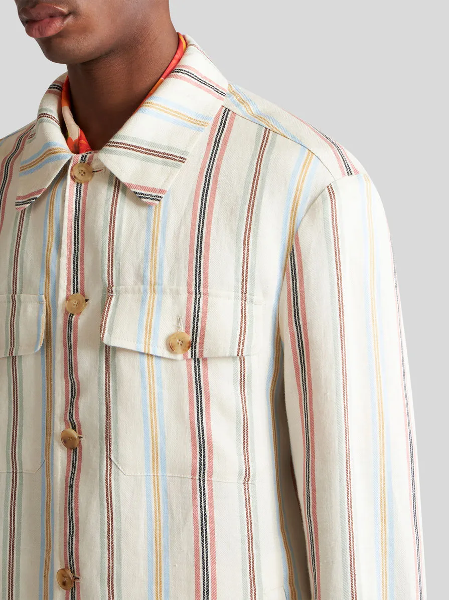 Striped Buttoned Overshirt
