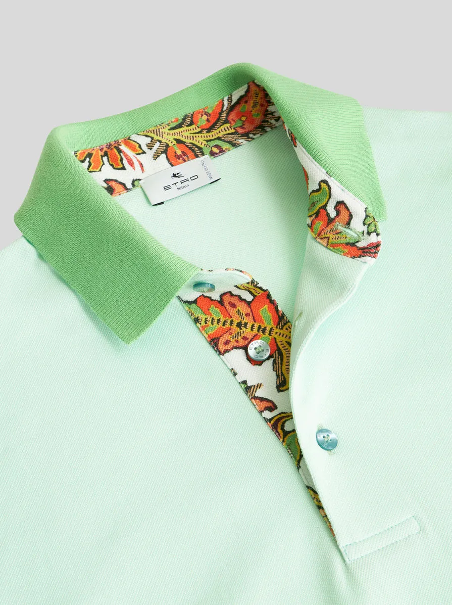 Logo Embroidered Short Sleeved Polo Shirt