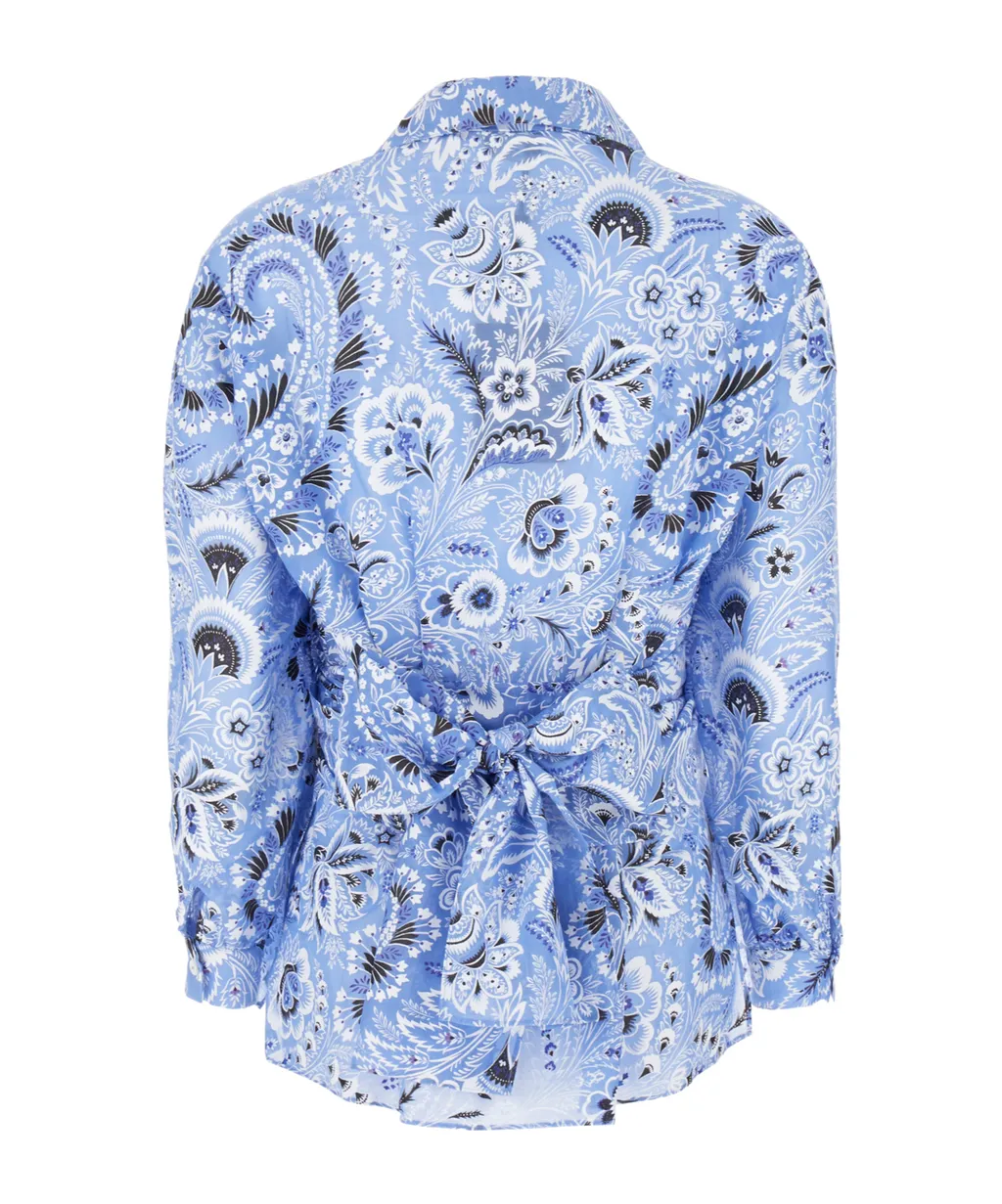 Paisley Printed Belted Waist Shirt
