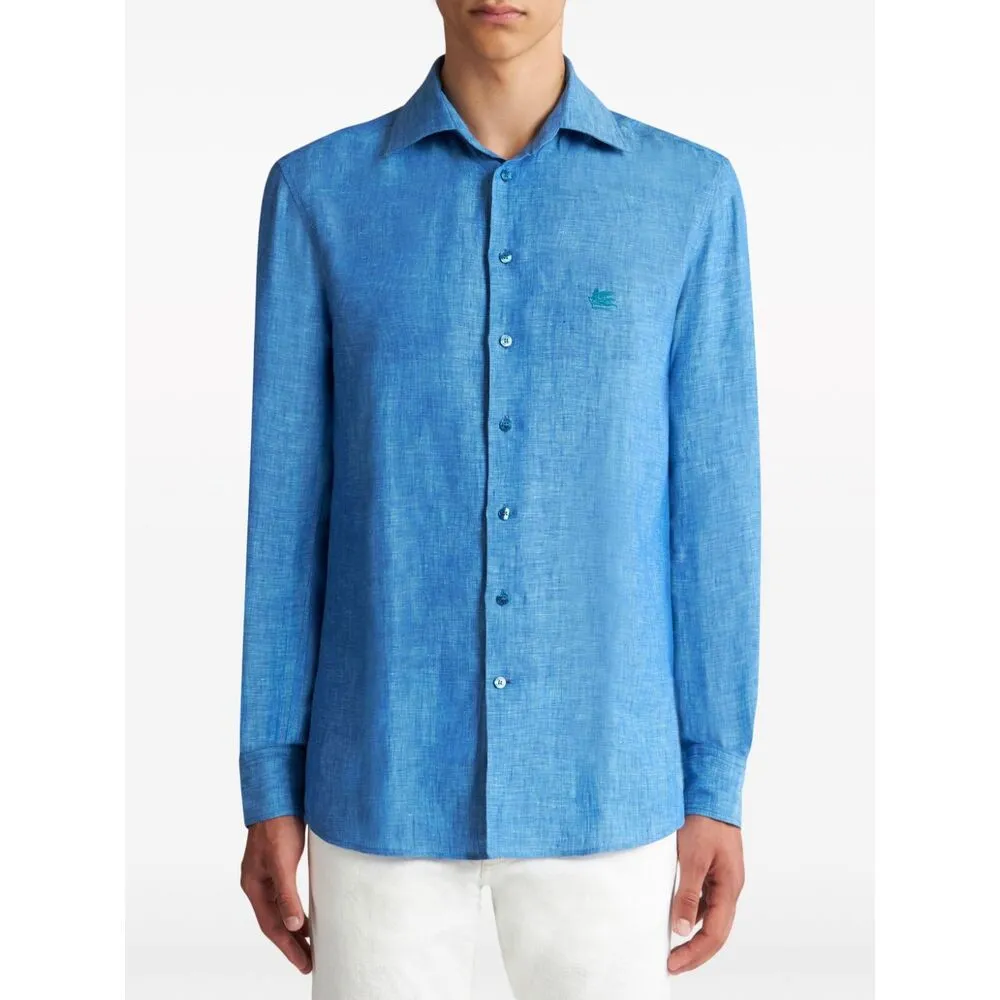 Pegaso-Embroidered Long-Sleeved Shirt