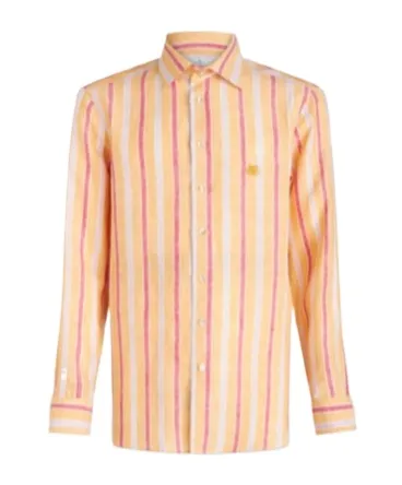 Logo Embroidered Striped Shirt