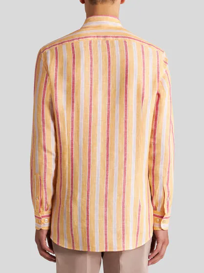Logo Embroidered Striped Shirt