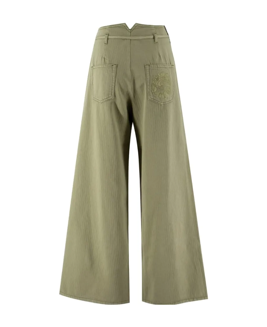 Pegaso-Embroidered Wide-Leg Jeans