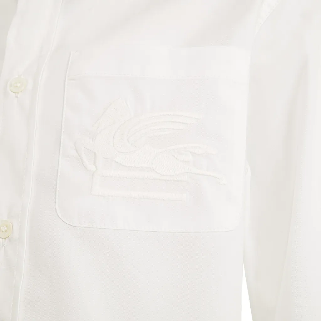 Pegaso-Embroidered Poplin Shirt