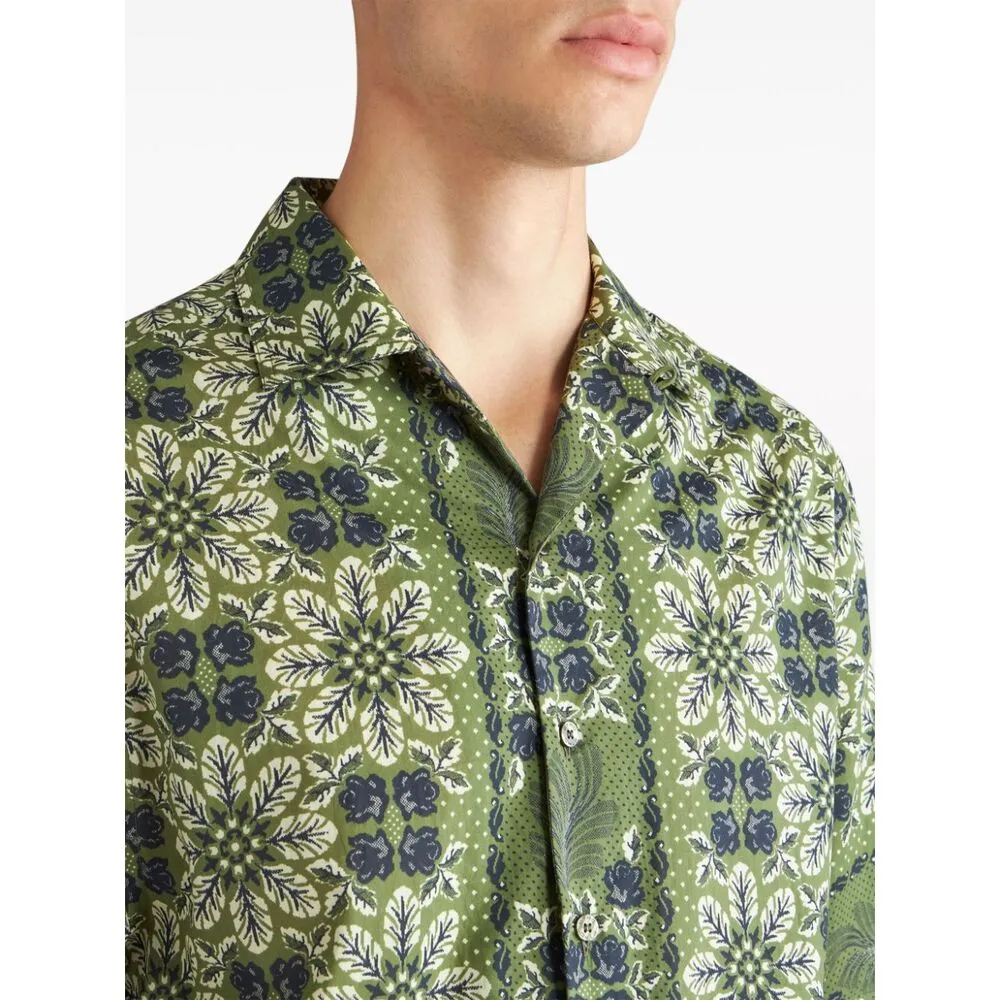 Floral-Printed Short-Sleeved Shirt