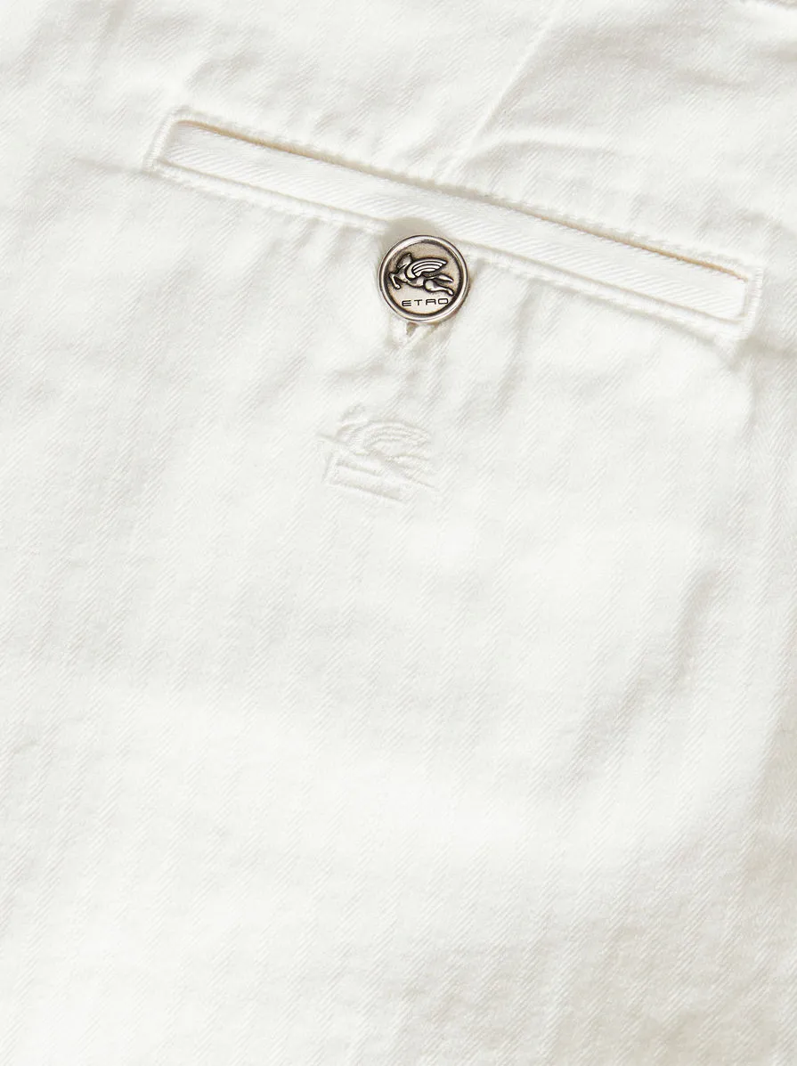 Chevron High-Waist Bermuda Shorts