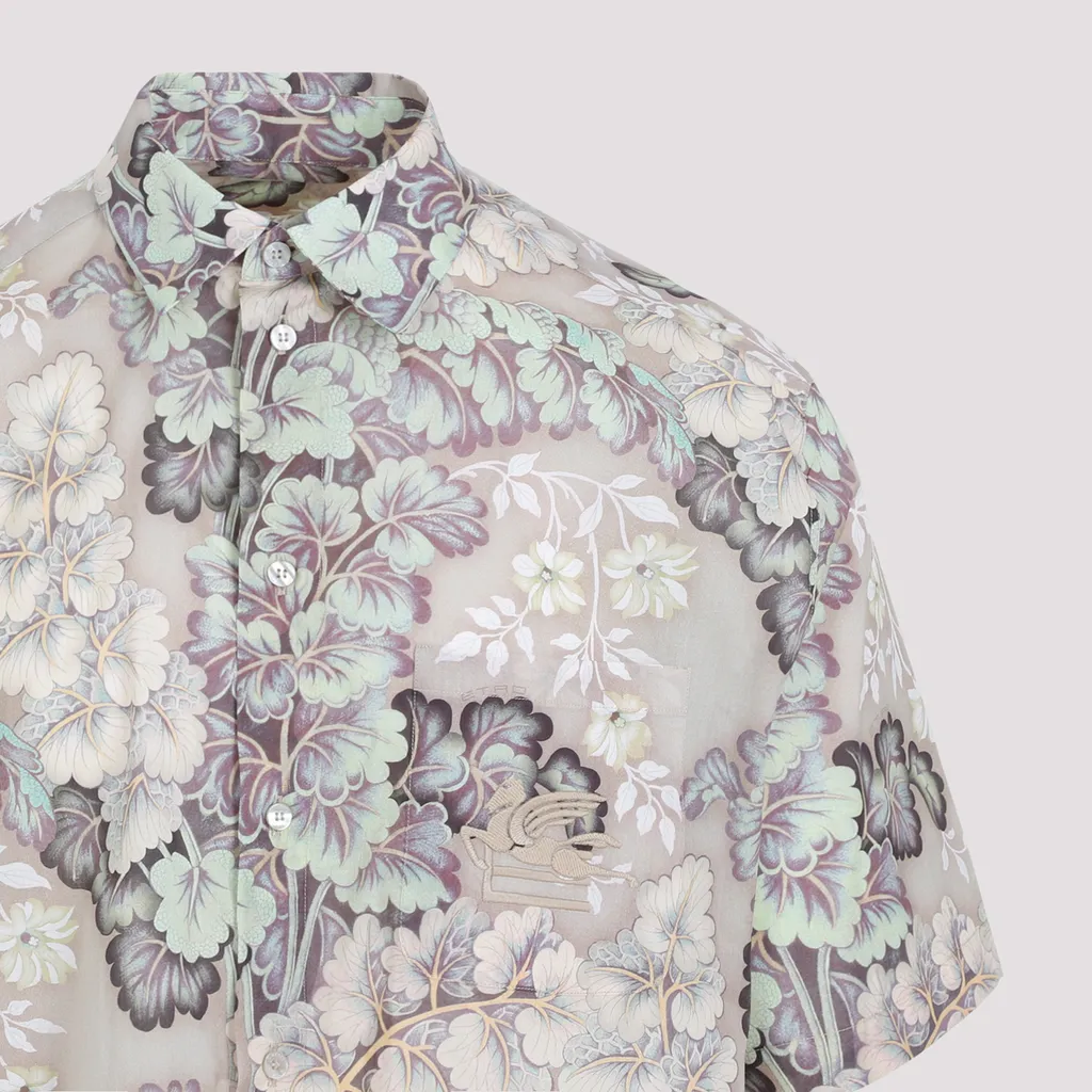 Floral Printed Short Sleeved Shirt