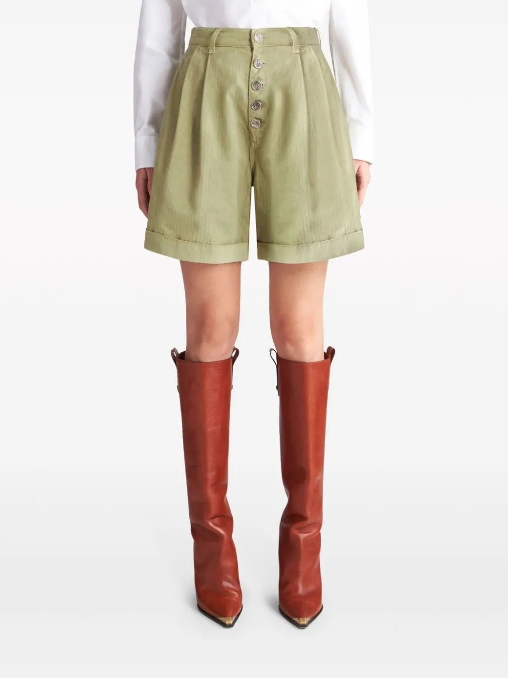 Cotton Bermuda Shorts With Buttons
