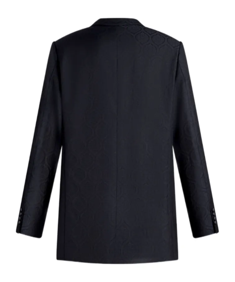 Double-Breasted Jacquard Jacket