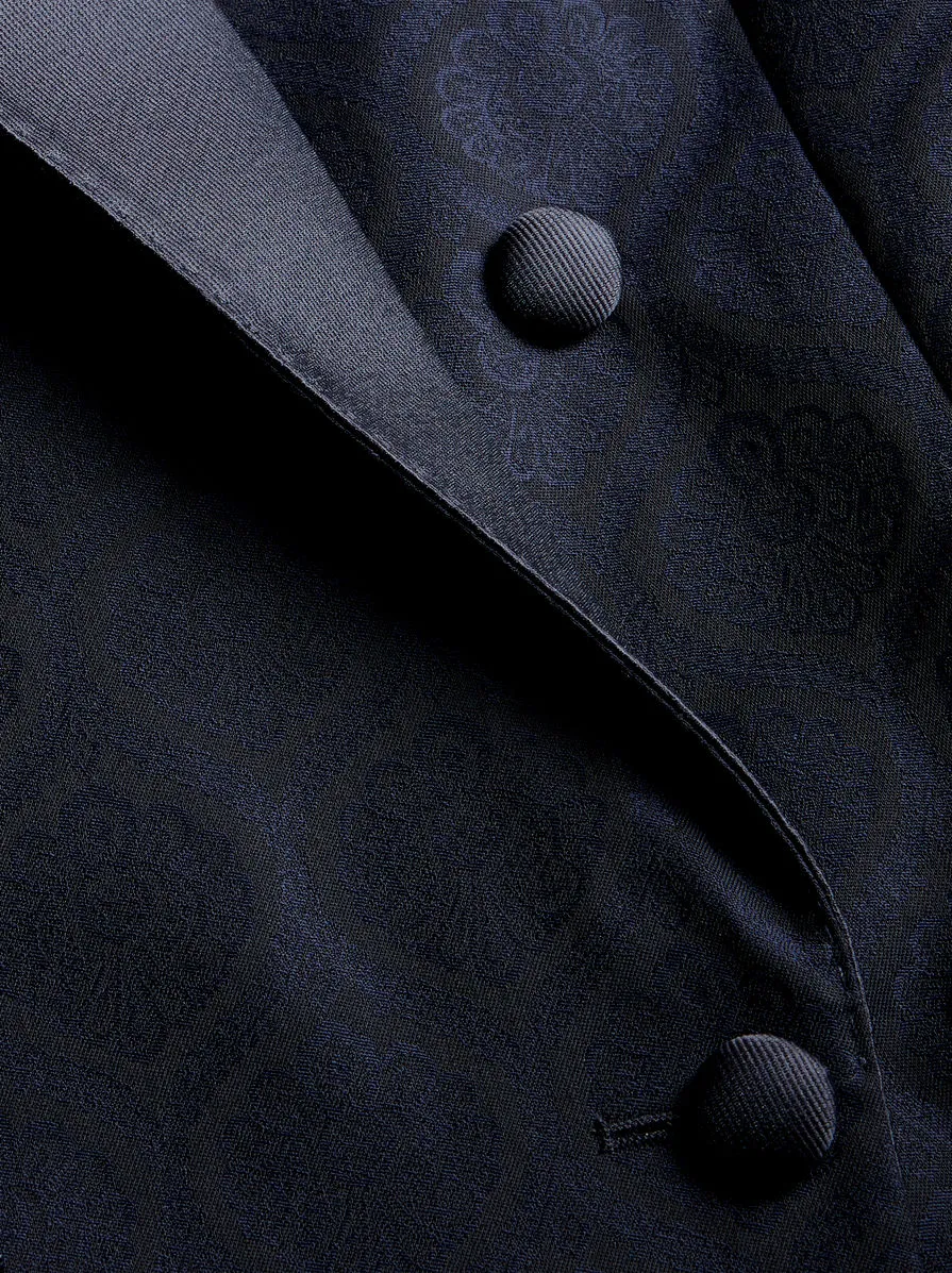 Double-Breasted Jacquard Jacket