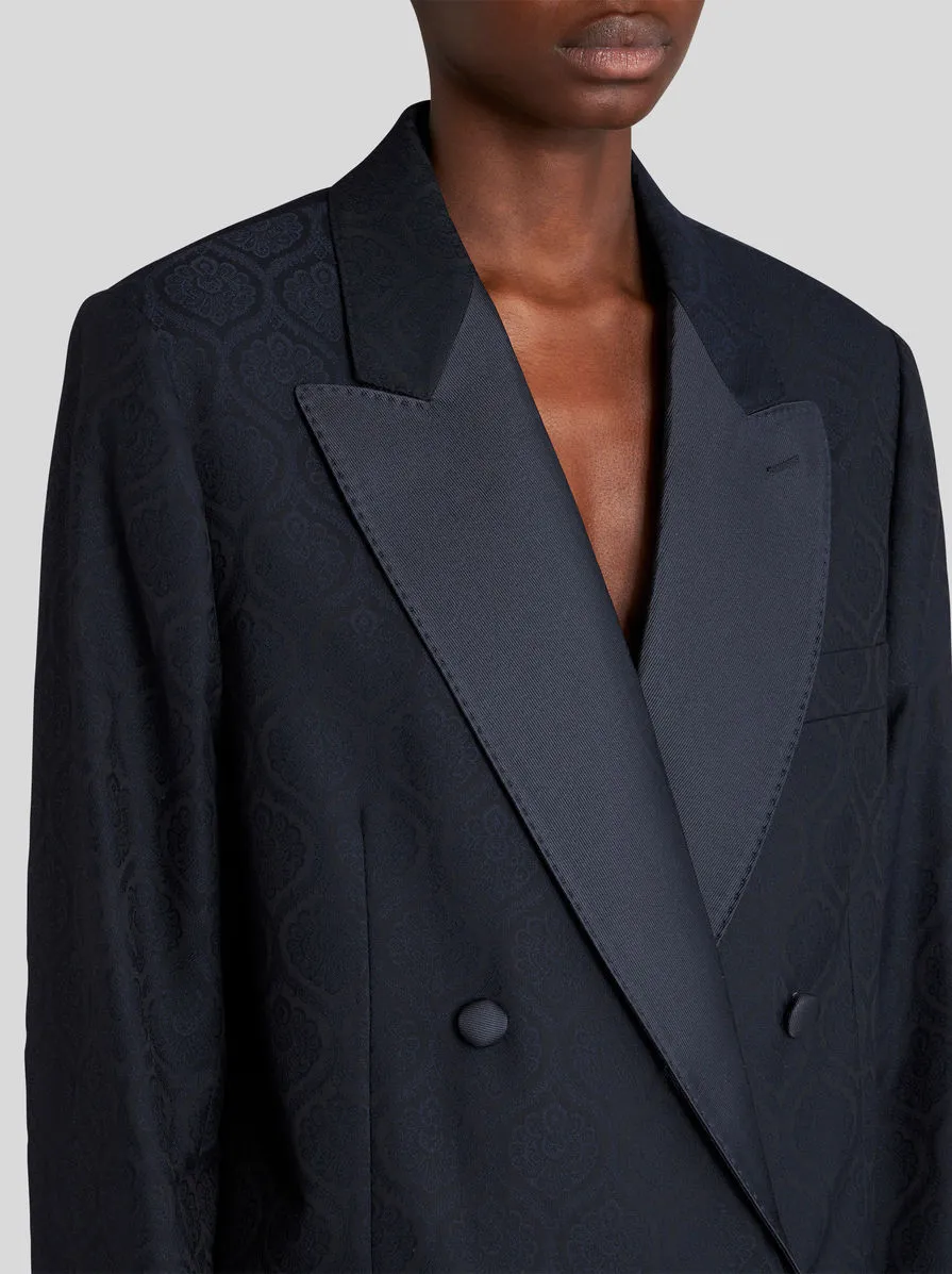 Double-Breasted Jacquard Jacket