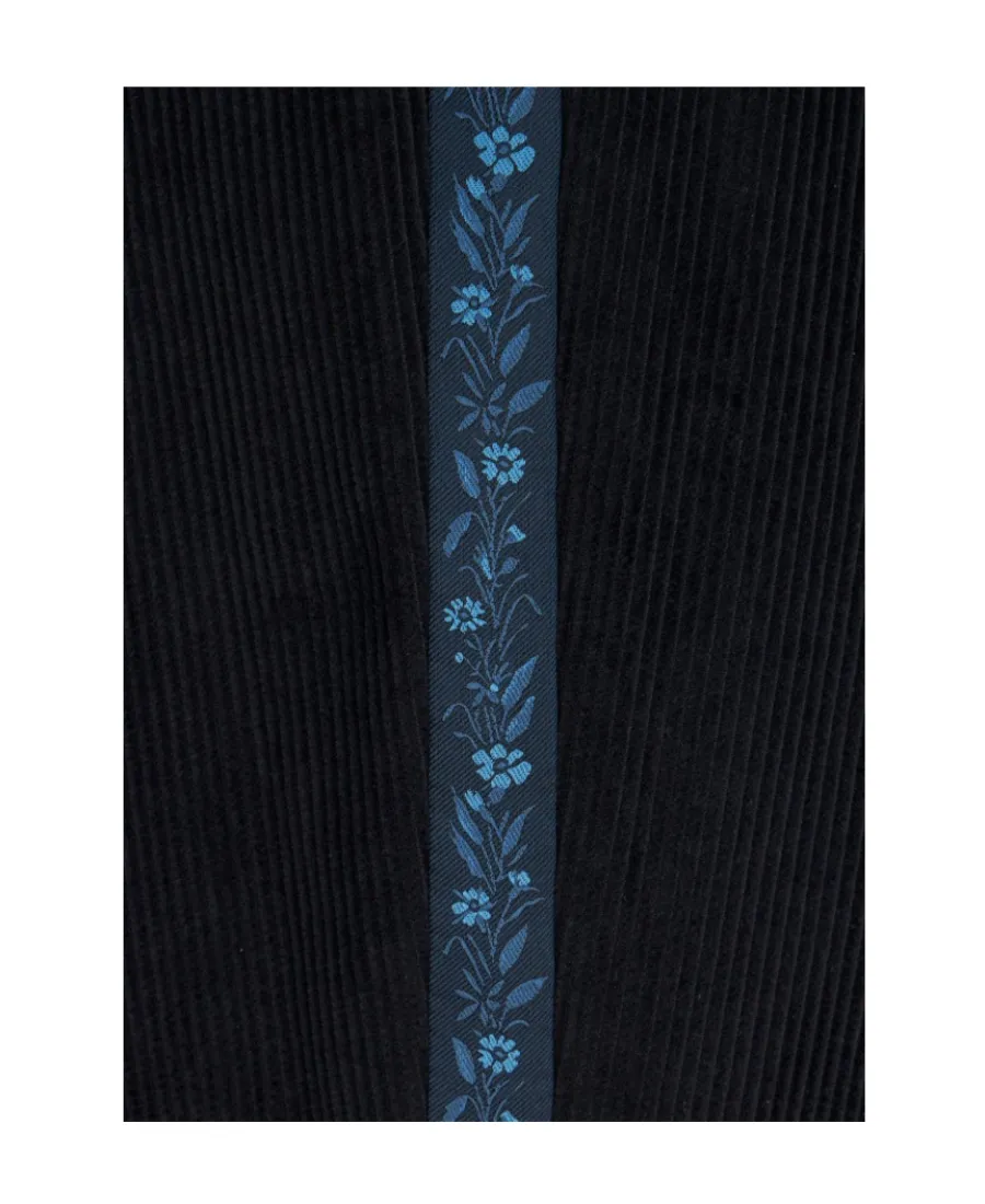 Floral Tape Corduroy Trousers