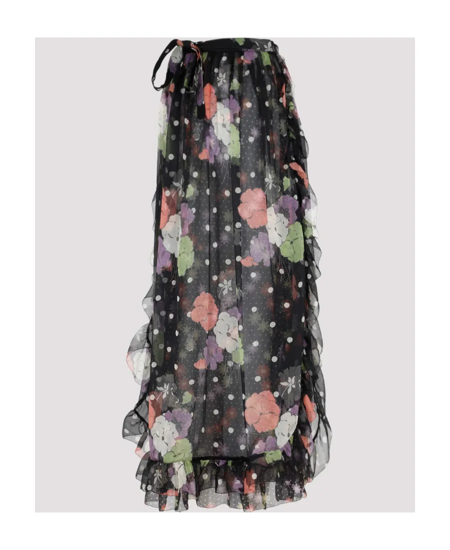 Floral Printed Flared Midi Skirt