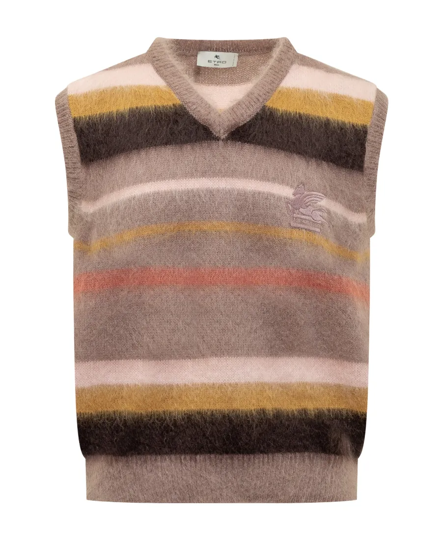 V-Neck Sleeveless Knitted Jumper
