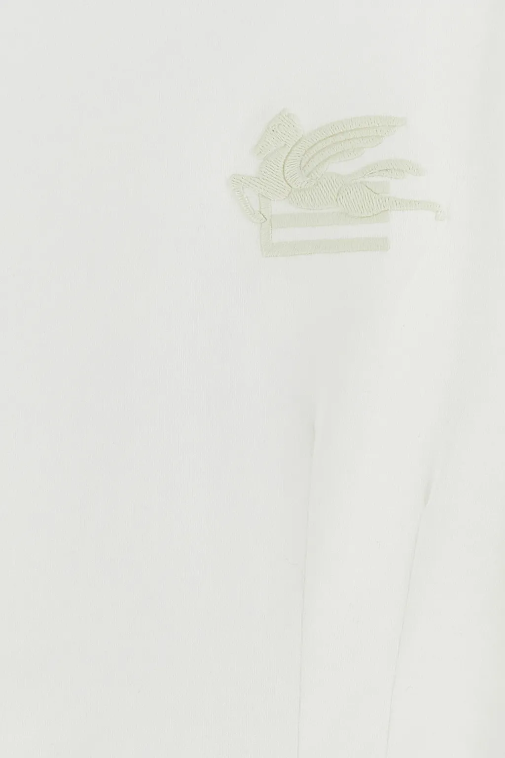 Pegaso-Motif Crewneck Cropped T-Shirt