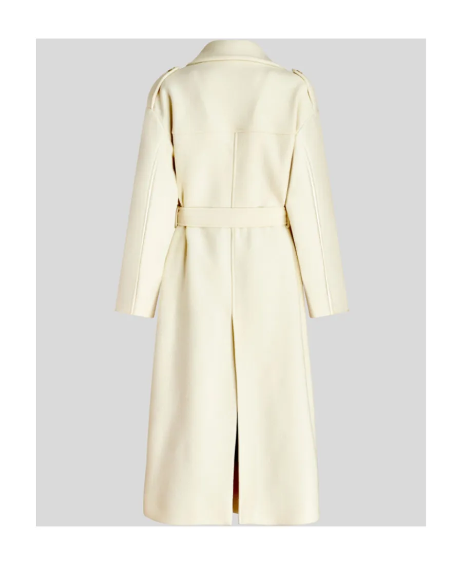 Double-Breasted Belted Long-Sleeved Coat