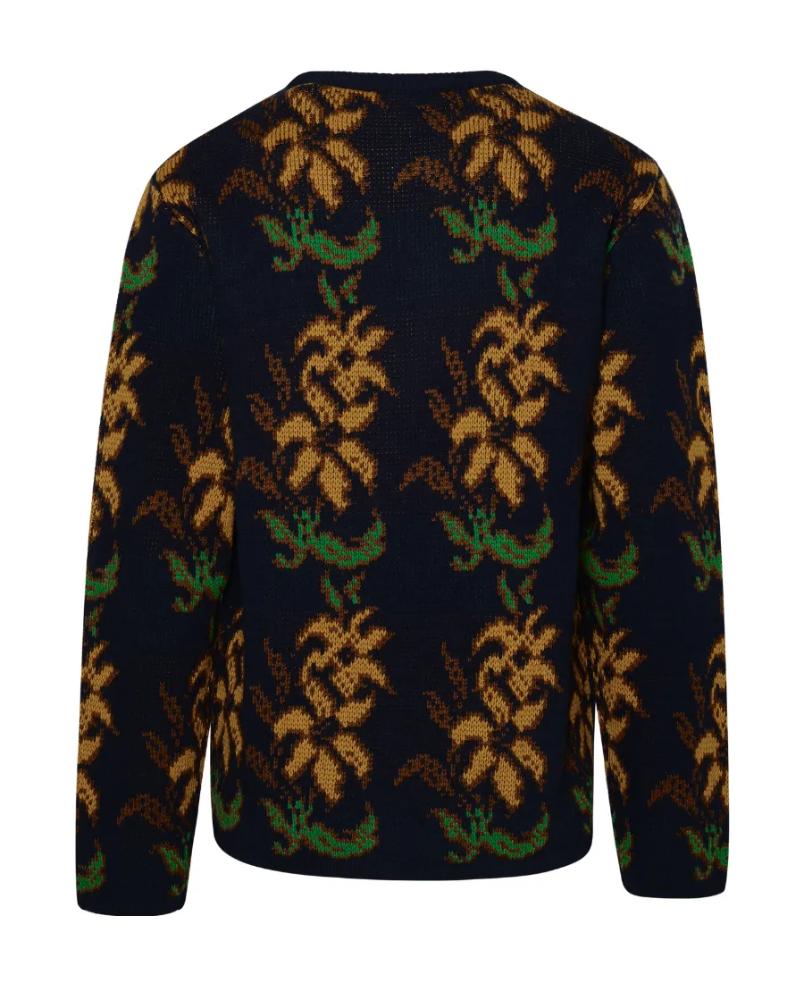 Floral Intarsia Knitted Crewneck Jumper