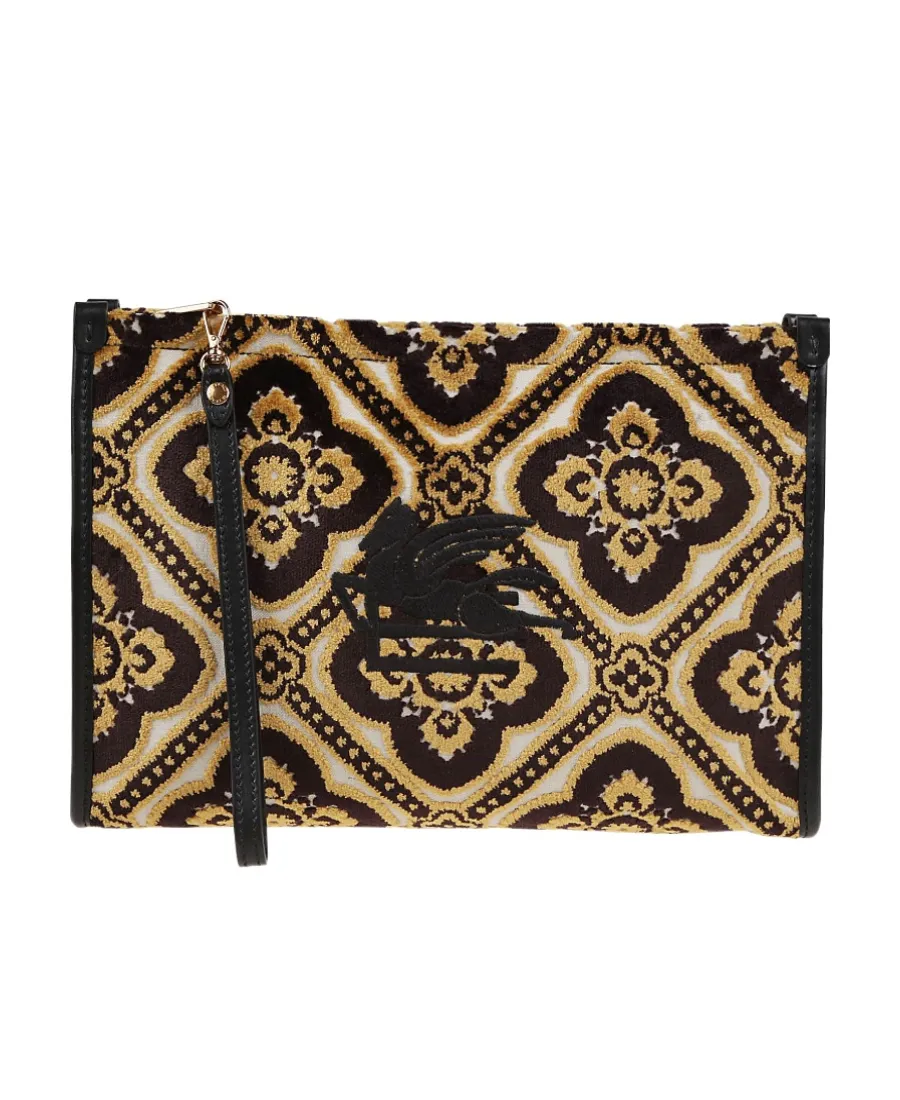 Pegaso Embroidered Zipped Makeup Bag