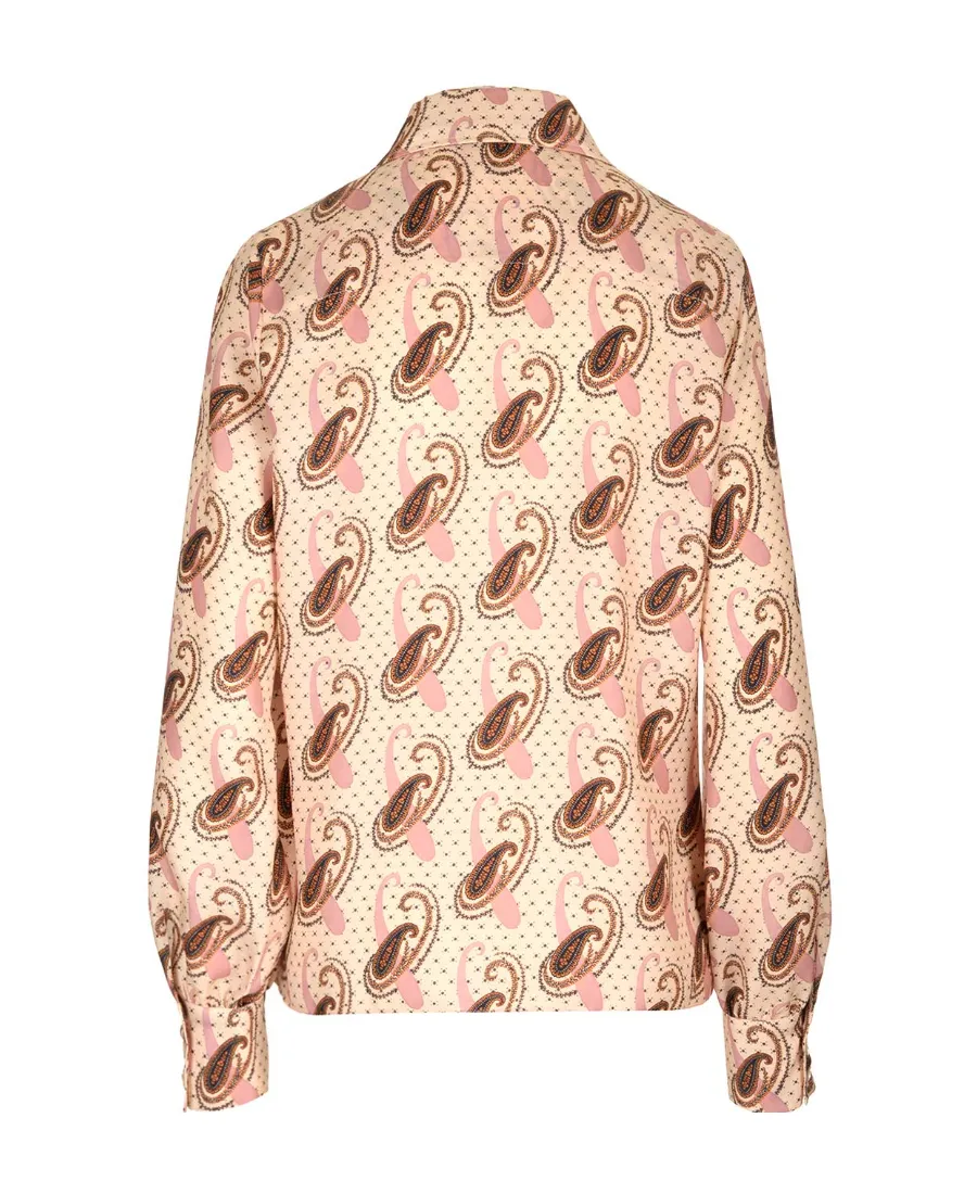 Paisley Print Collared Button-Up Shirt