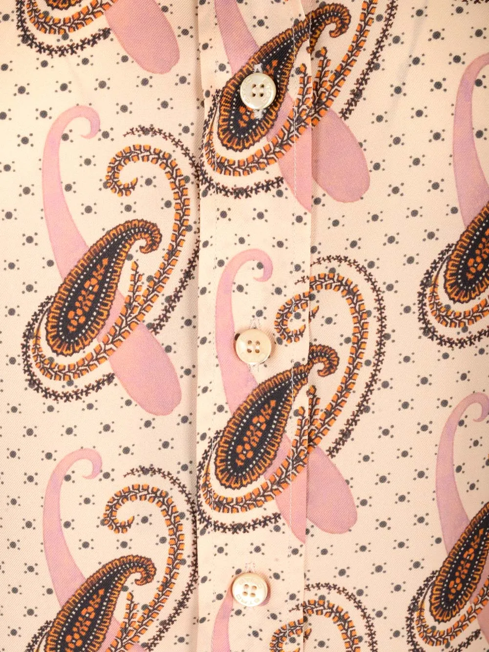 Paisley Print Collared Button-Up Shirt