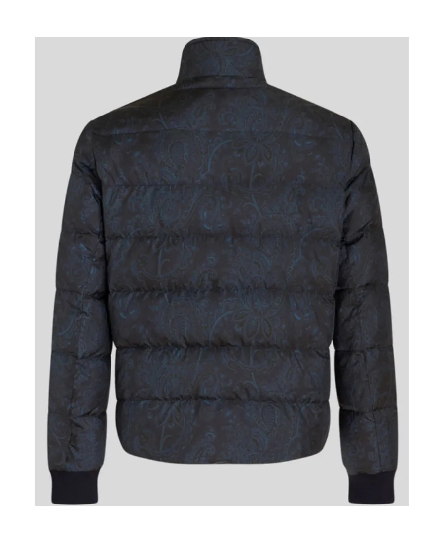 Paisley-Printed Zip-Up Padded Jacket