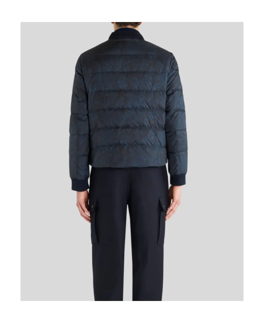 Paisley-Printed Zip-Up Padded Jacket