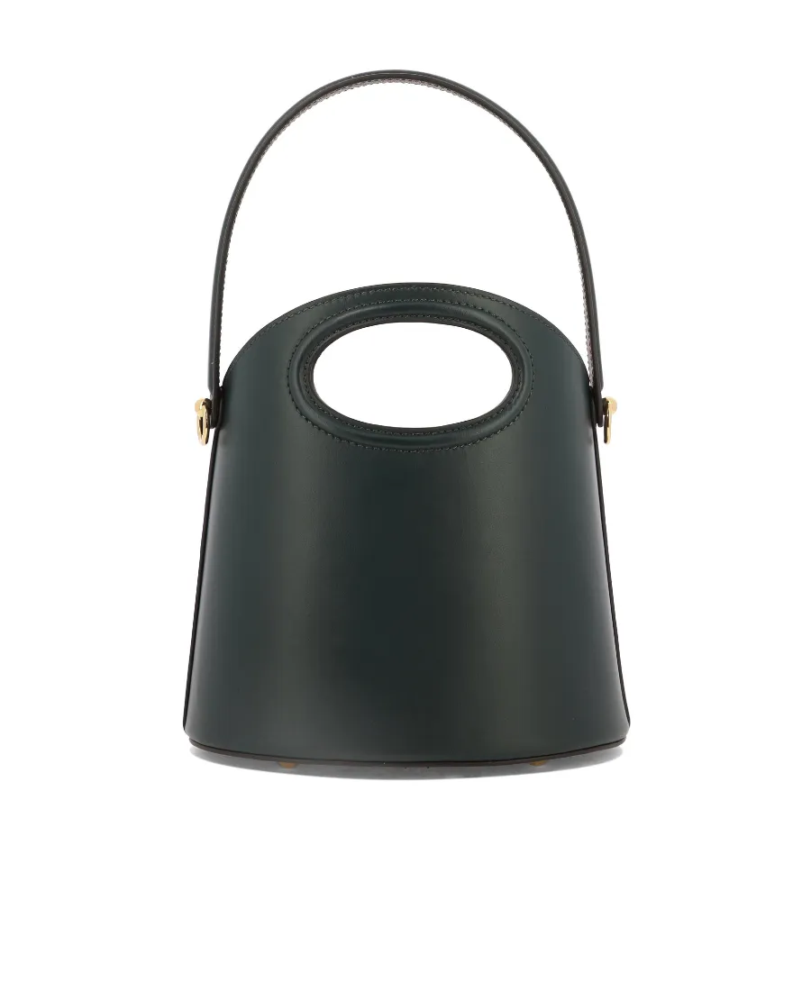 Saturno Logo Embossed Drawstring Bucket Bag