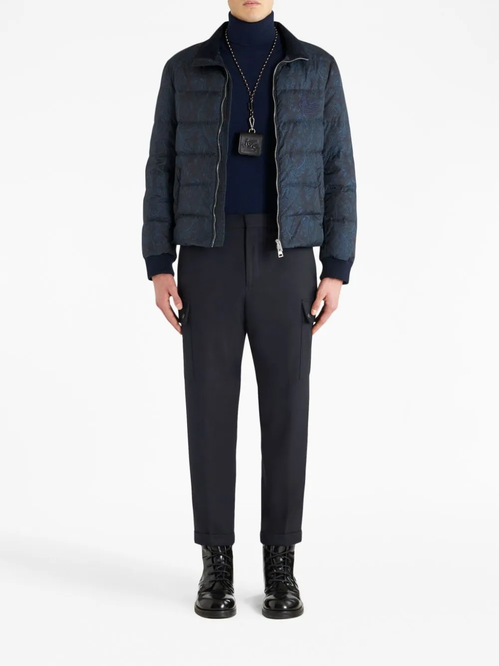 Cargo-Pockets Stretched Tapered Trousers